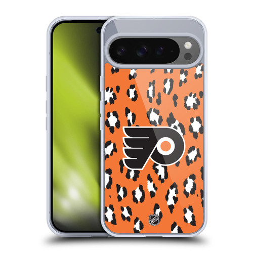 NHL Philadelphia Flyers Leopard Pattern Soft Gel Case for Google Pixel 9 Pro XL