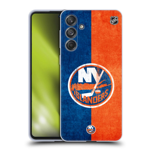 NHL New York Islanders Half Distressed Soft Gel Case for Samsung Galaxy M55 5G