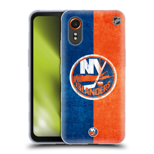 NHL New York Islanders Half Distressed Soft Gel Case for Samsung Galaxy Xcover7 5G