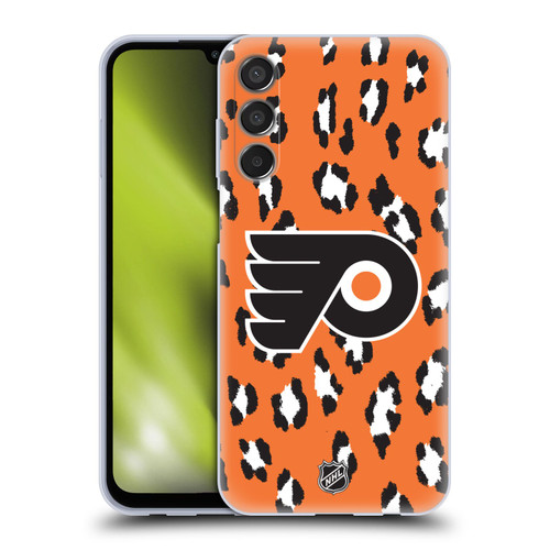 NHL Philadelphia Flyers Leopard Pattern Soft Gel Case for Samsung Galaxy M15/F15 5G