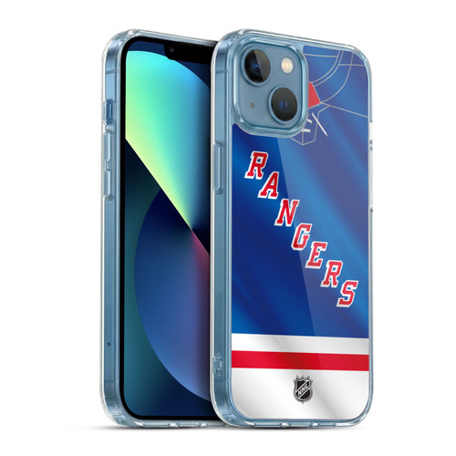 NHL New York Rangers Jersey Soft Gel Case for Apple iPhone 13 Mini & MagSafe