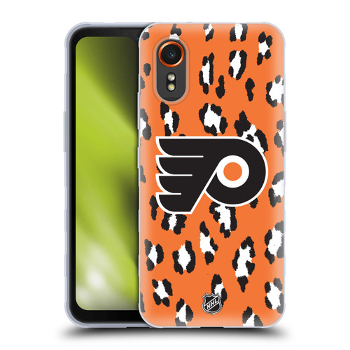 NHL Philadelphia Flyers Leopard Pattern Soft Gel Case for Samsung Galaxy Xcover7 5G