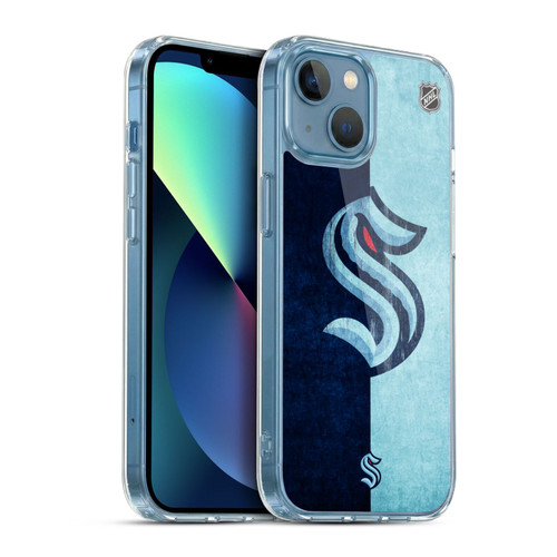 NHL Seattle Kraken Half Distressed Soft Gel Case for Apple iPhone 13 Mini