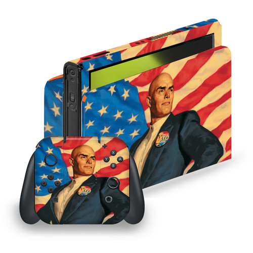 Superman DC Comics Logos And Comic Book Lex Luthor Vinyl Sticker Skin Decal Cover for Nintendo Switch OLED Bundle