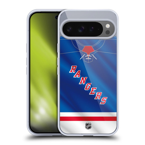 NHL New York Rangers Jersey Soft Gel Case for Google Pixel 9 Pro XL