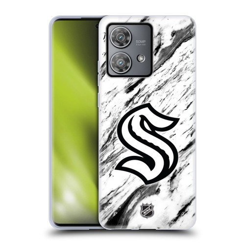 NHL Seattle Kraken Marble Soft Gel Case for Motorola Edge 40 Neo 5G