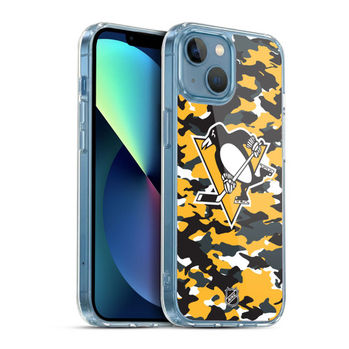 NHL Pittsburgh Penguins Camouflage Soft Gel Case for Apple iPhone 13 Mini & MagSafe