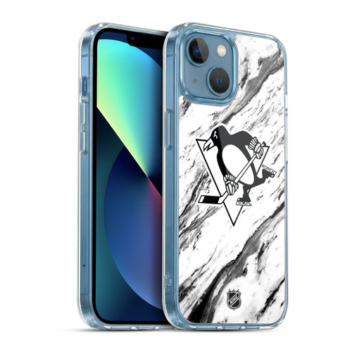 NHL Pittsburgh Penguins Marble Soft Gel Case for Apple iPhone 13 Mini & MagSafe