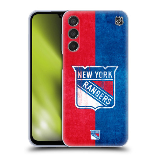 NHL New York Rangers Half Distressed Soft Gel Case for Samsung Galaxy M15/F15 5G