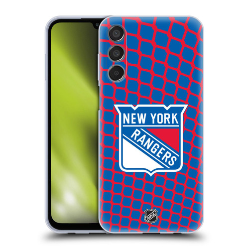 NHL New York Rangers Net Pattern Soft Gel Case for Samsung Galaxy M15/F15 5G