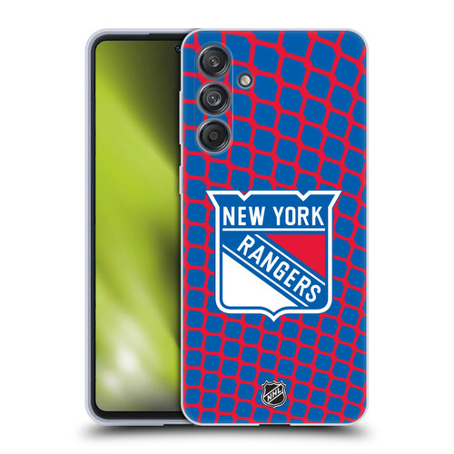 NHL New York Rangers Net Pattern Soft Gel Case for Samsung Galaxy M55 5G