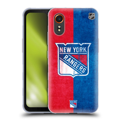 NHL New York Rangers Half Distressed Soft Gel Case for Samsung Galaxy Xcover7 5G
