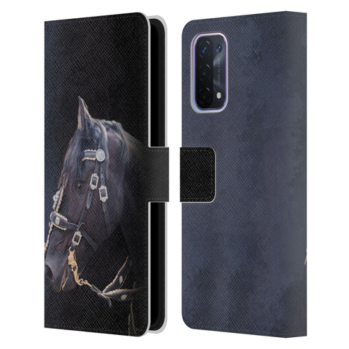 Simone Gatterwe Pegasus And Unicorns Friesian Horse Leather Book Wallet Case Cover For OPPO A54 5G