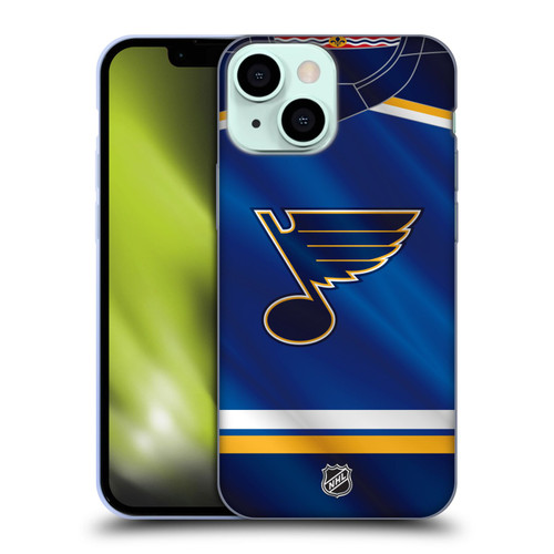 NHL St Louis Blues Jersey Soft Gel Case for Apple iPhone 13 Mini & MagSafe