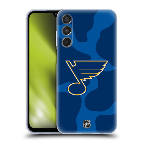 NHL St Louis Blues Cow Pattern Soft Gel Case for Samsung Galaxy M15/F15 5G