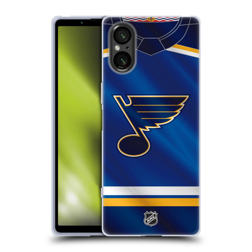NHL St Louis Blues Jersey Soft Gel Case for Sony Xperia 5 V 5G