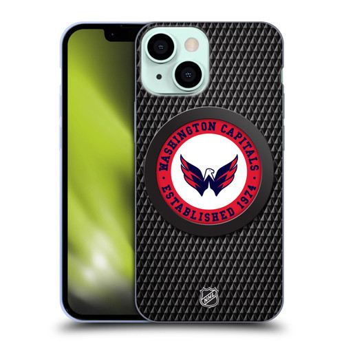 NHL Washington Capitals Puck Texture Soft Gel Case for Apple iPhone 13 Mini