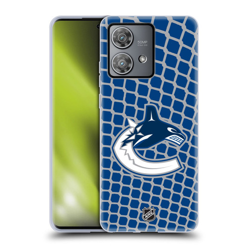 NHL Vancouver Canucks Net Pattern Soft Gel Case for Motorola Edge 40 Neo 5G