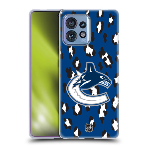 NHL Vancouver Canucks Leopard Patten Soft Gel Case for Motorola Moto Edge 40 Pro