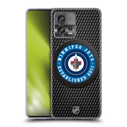 NHL Winnipeg Jets Puck Texture Soft Gel Case for Motorola Moto Edge 30 Fusion