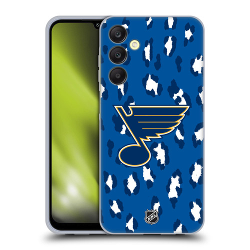 NHL St Louis Blues Leopard Pattern Soft Gel Case for Samsung Galaxy A25 5G