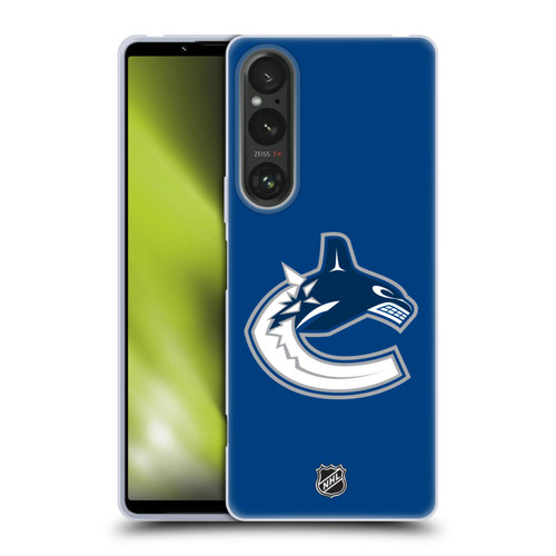 NHL Vancouver Canucks Plain Soft Gel Case for Sony Xperia 1 V 5G