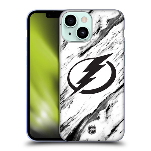 NHL Tampa Bay Lightning Marble Soft Gel Case for Apple iPhone 13 Mini