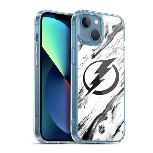 NHL Tampa Bay Lightning Marble Soft Gel Case for Apple iPhone 13 Mini