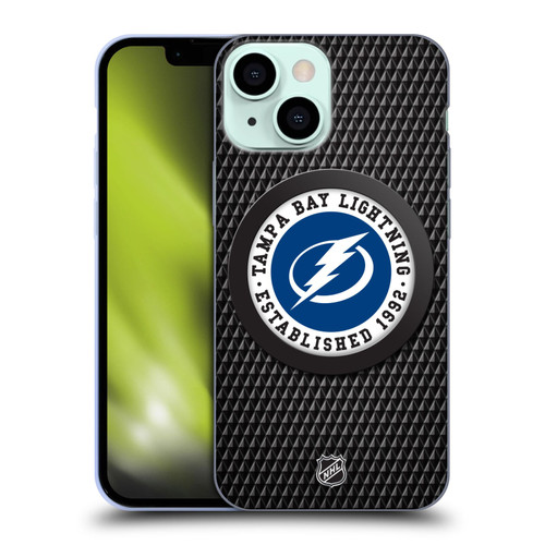NHL Tampa Bay Lightning Puck Texture Soft Gel Case for Apple iPhone 13 Mini