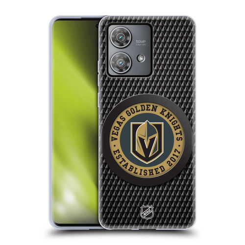 NHL Vegas Golden Knights Puck Texture Soft Gel Case for Motorola Edge 40 Neo 5G