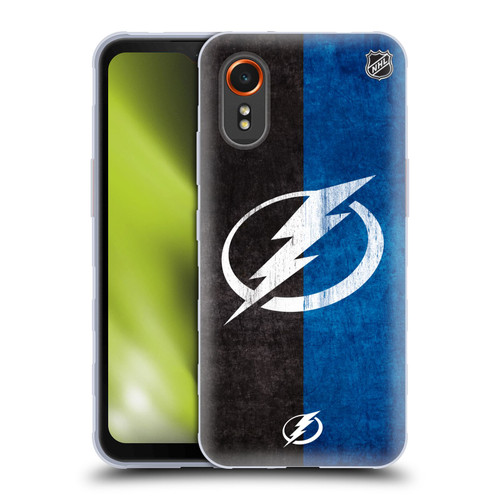 NHL Tampa Bay Lightning Half Distressed Soft Gel Case for Samsung Galaxy Xcover7 5G