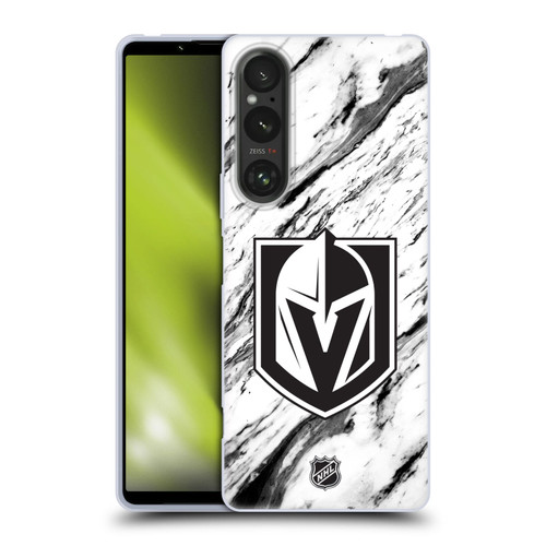 NHL Vegas Golden Knights Marble Soft Gel Case for Sony Xperia 1 V 5G