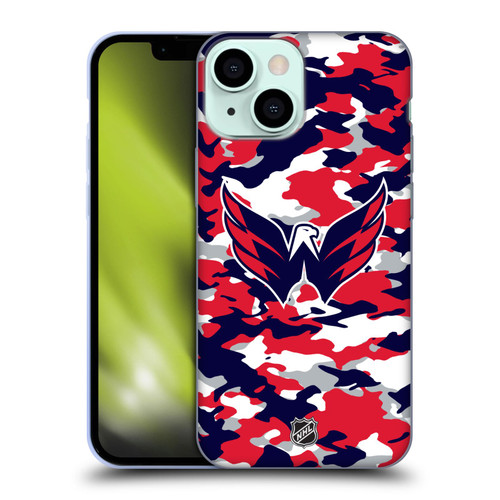 NHL Washington Capitals Camouflage Soft Gel Case for Apple iPhone 13 Mini