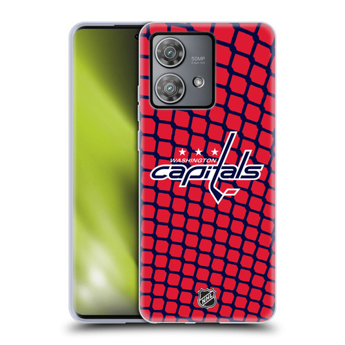 NHL Washington Capitals Net Pattern Soft Gel Case for Motorola Edge 40 Neo 5G