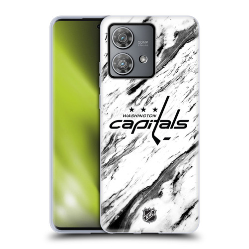 NHL Washington Capitals Marble Soft Gel Case for Motorola Edge 40 Neo 5G