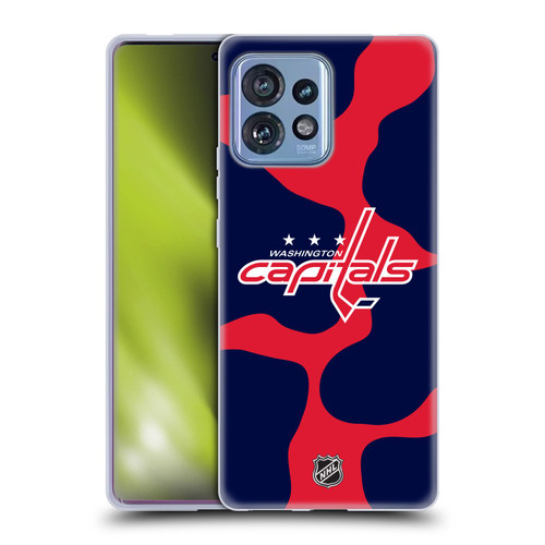 NHL Washington Capitals Cow Pattern Soft Gel Case for Motorola Moto Edge 40 Pro