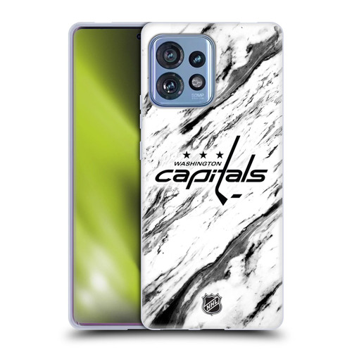 NHL Washington Capitals Marble Soft Gel Case for Motorola Moto Edge 40 Pro
