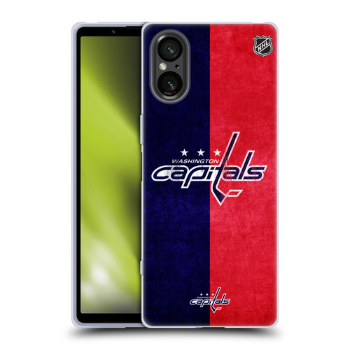 NHL Washington Capitals Half Distressed Soft Gel Case for Sony Xperia 5 V 5G