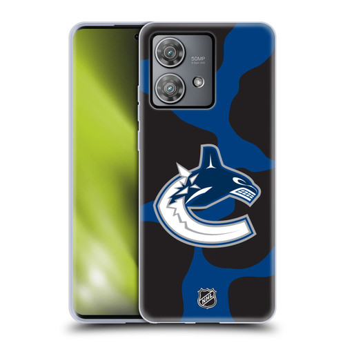 NHL Vancouver Canucks Cow Pattern Soft Gel Case for Motorola Edge 40 Neo 5G