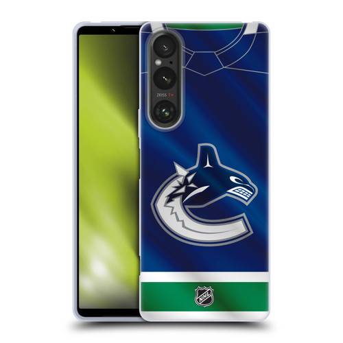 NHL Vancouver Canucks Jersey Soft Gel Case for Sony Xperia 1 V 5G