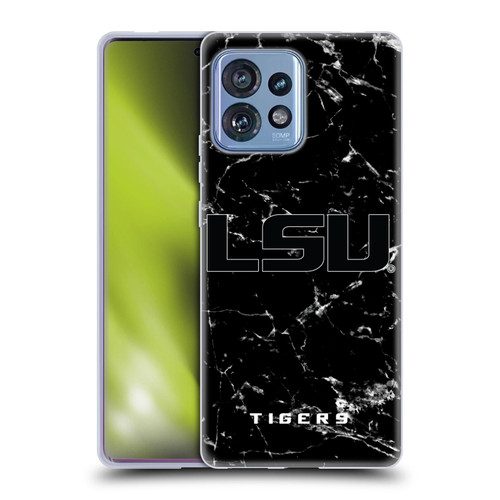 Louisiana State University LSU Louisiana State University Black And White Marble Soft Gel Case for Motorola Moto Edge 40 Pro/Plus 2023