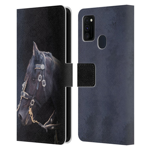 Simone Gatterwe Pegasus And Unicorns Friesian Horse Leather Book Wallet Case Cover For Samsung Galaxy M30s (2019)/M21 (2020)