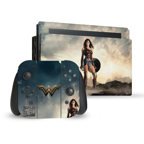 Justice League Movie Logo And Character Art Wonder Woman Poster Vinyl Sticker Skin Decal Cover for Nintendo Switch Bundle