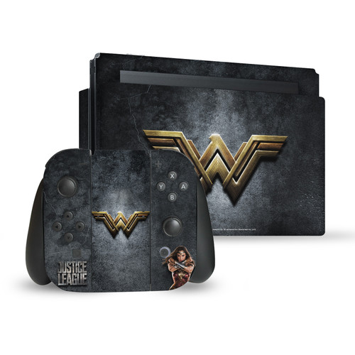 Justice League Movie Logo And Character Art Wonder Woman Vinyl Sticker Skin Decal Cover for Nintendo Switch Bundle