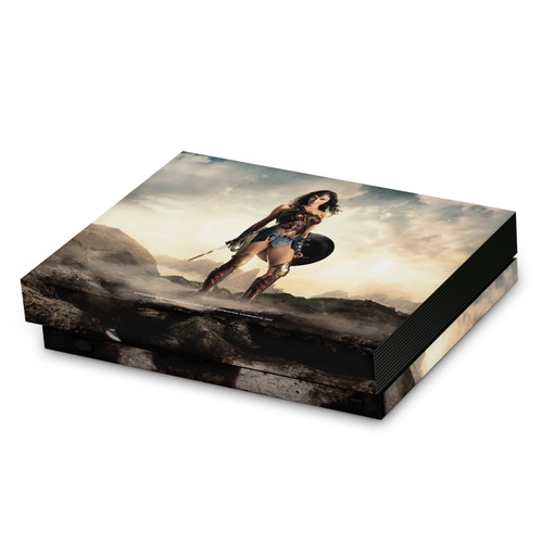 Justice League Movie Logo And Character Art Wonder Woman Poster Vinyl Sticker Skin Decal Cover for Microsoft Xbox One X Console