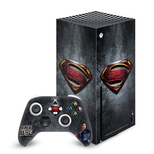 Justice League Movie Logo And Character Art Superman Vinyl Sticker Skin Decal Cover for Microsoft Series X Console & Controller