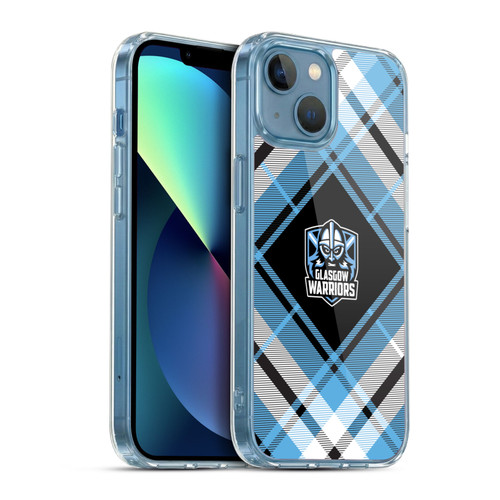 Glasgow Warriors Logo 2 Diagonal Tartan Soft Gel Case for Apple iPhone 13 Mini & MagSafe
