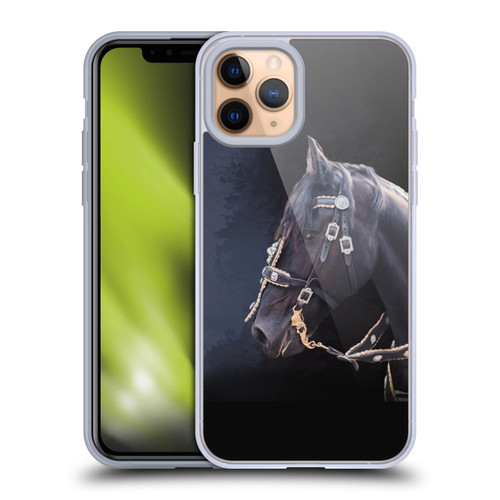 Simone Gatterwe Pegasus And Unicorns Friesian Horse Soft Gel Case for Apple iPhone 11 Pro