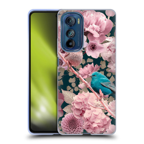 LebensArt Birds And Floral Sparrows In Pink Soft Gel Case for Motorola Edge 30
