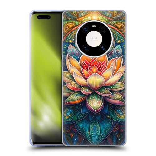 Mark Ashkenazi Multicolor Florals Lotus Soft Gel Case for Huawei Mate 40 Pro 5G